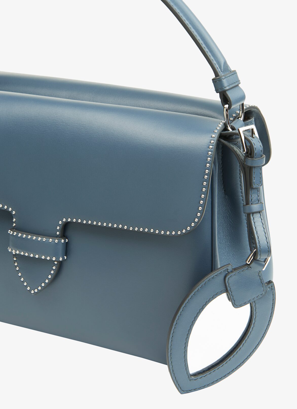CLOSED BAG IM CUIR LUX BANDE CLOU BLUE RUSSIAN ALAÏA RUSSIAN BLUE  CLOSED BAG IM CUIR LUX BANDE CLOU BLUE RUSSIAN